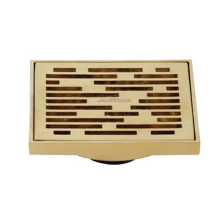 Kingston Brass BSF6310BB Watercourse Transit 4" Square Grid Shower Drain, Brass BSF6310BB